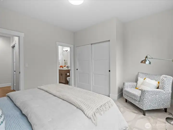 Main Floor bedroom connected to 3/4 BA. Could be used as a home office.
