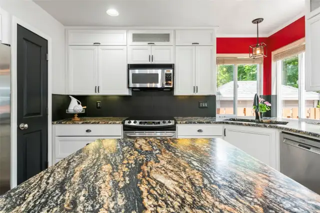 Kitchen - check out this Gorgeous Quartz with Leathered finish!