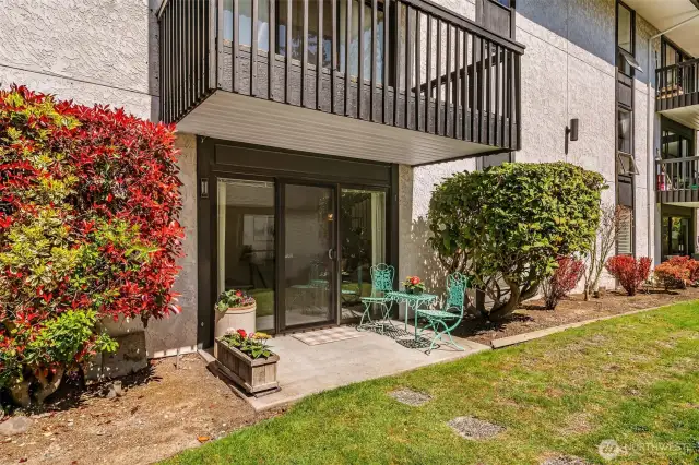 Bright and Sunny day showing patio area.