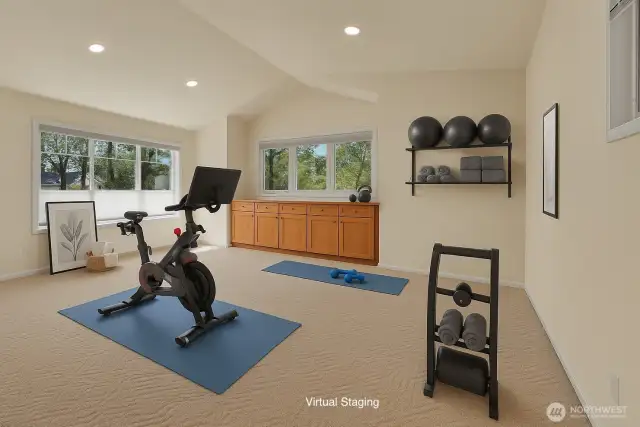Bonus room (Upper) virtual staged as Exercise room