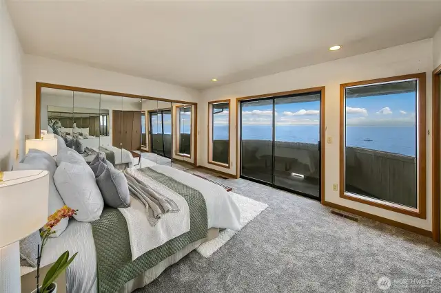 Primary bedroom with those stunning views!