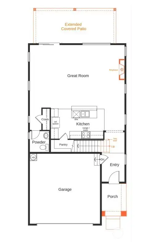 First Floor with Extended Covered Patio