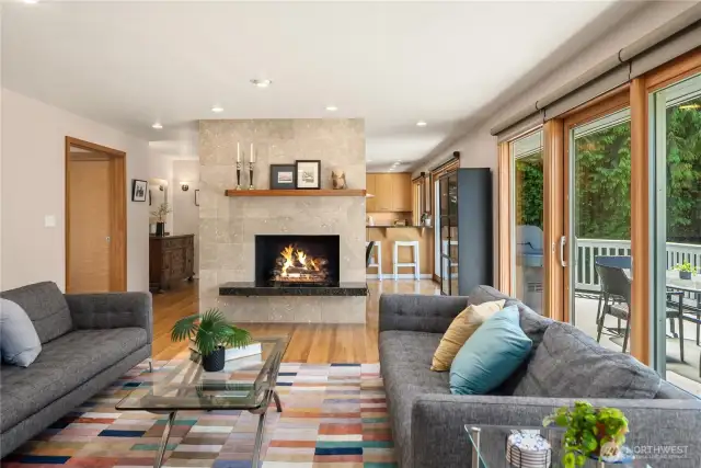 Living room with gas fireplace