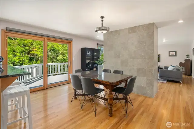 Dining room that is a wonderful size for large friends and family