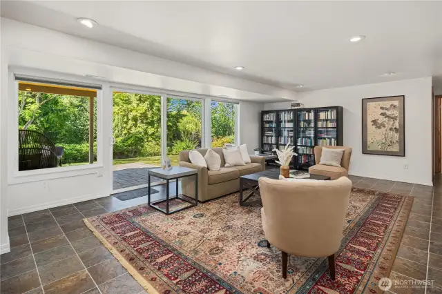 Lower level family room with access to back yard