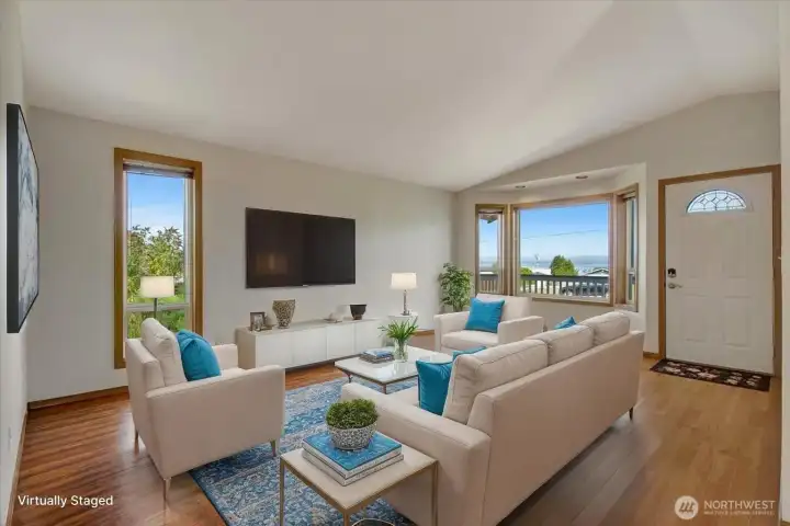 Living room wtth virtual staging.