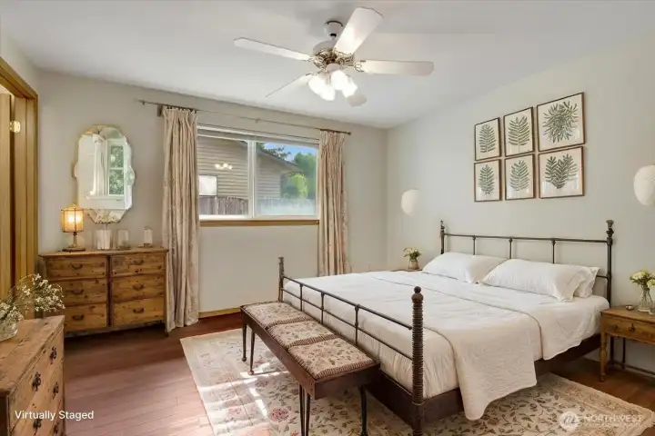 Primary bedroom with virtual staging.