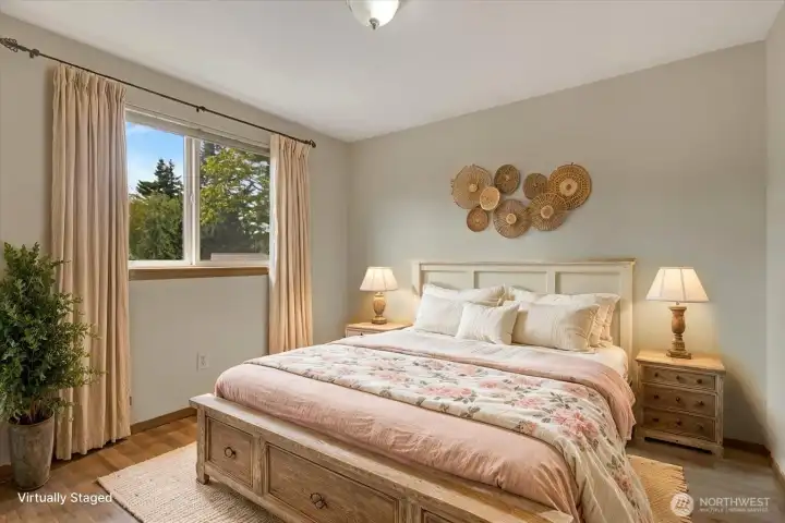 Bedroom #2 with virtual staging.
