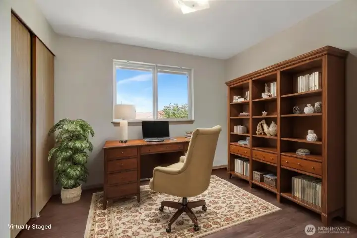 3rd room with closet with virtual stagin.