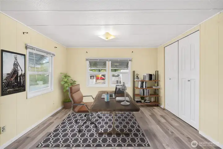 Virtually staged office.