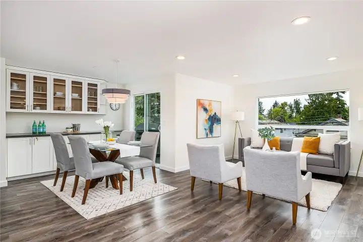 Open floor plan includes slider to balcony with gas plumbed Weber BBQ which stays with the home!