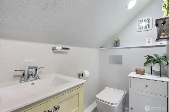 Upstairs apartment 3/4 bath view two.