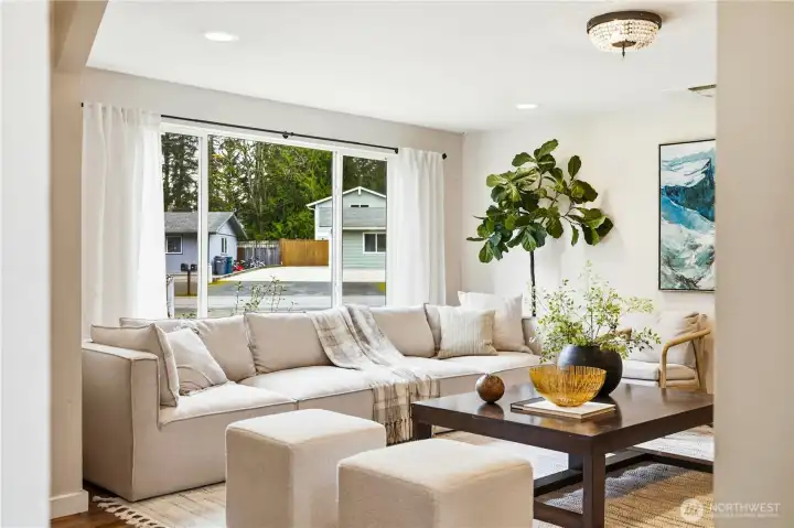 Large picture window adds to the natural light