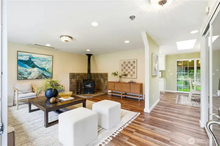 Semi-open concept space, open to the large dining room just off of the kitchen