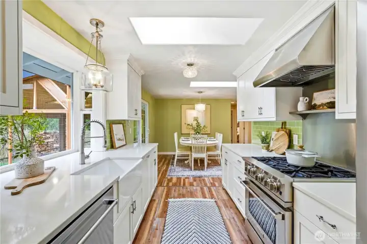 Gorgeous galley style kitchen with plenty of space and storage