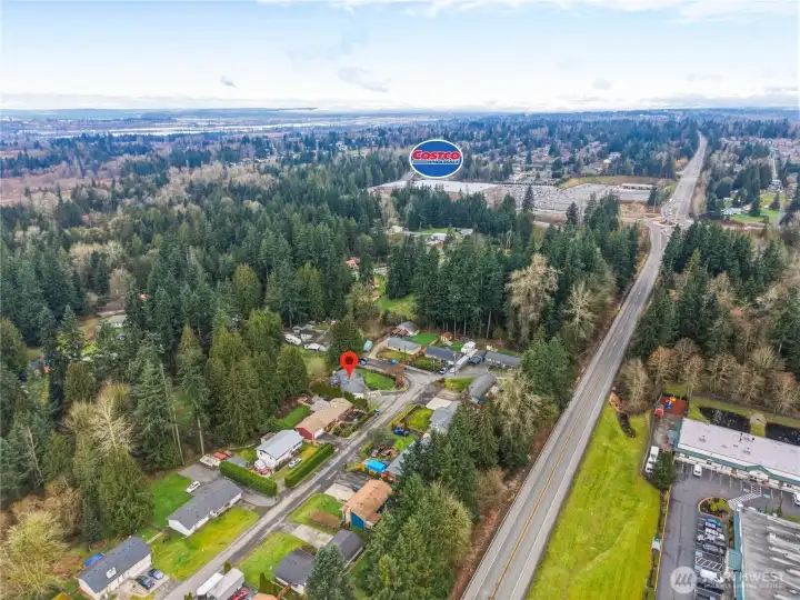 Aerial showing what an awesome location this home is in