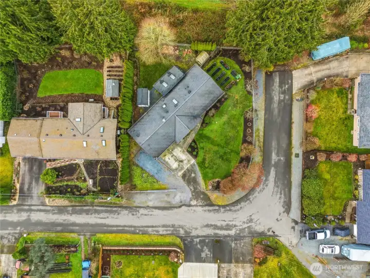 home sits on the corner at an angle