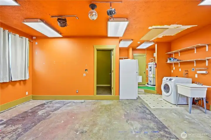 Converted garage, imagine the possibilities here, or convert back to the garage, you decide!