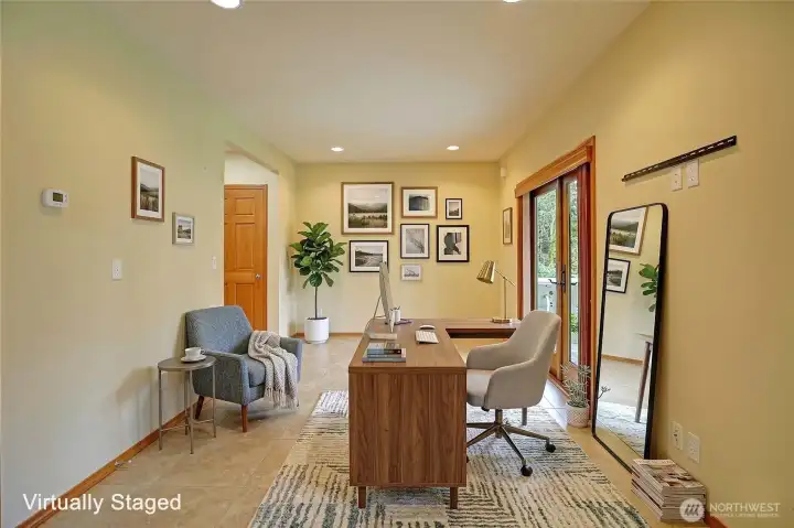 Virtually staged - flex space downstairs great for an office or home gym.