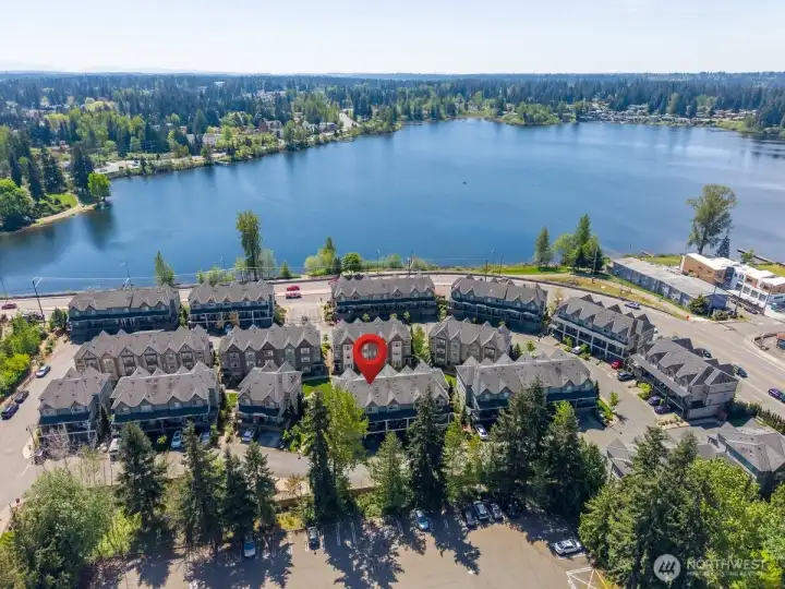 Quiet setting yet proximity to lake, recreation, community amenities