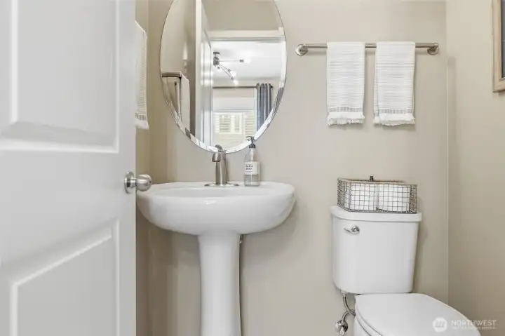 Half bath off sitting room, office, guest area