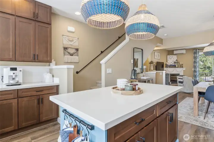 Breakfast bar, enhanced cabinetry