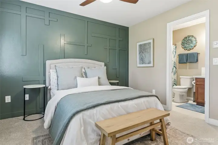 Second  bedroom with view to full bath