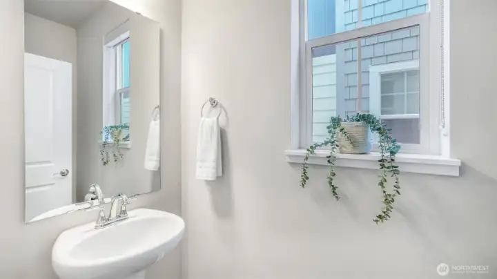 Main level powder room