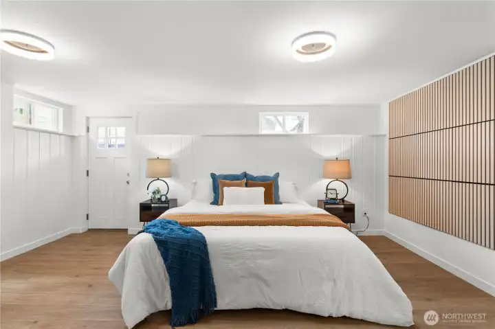 Sound absorption panels on the wall stay with the home