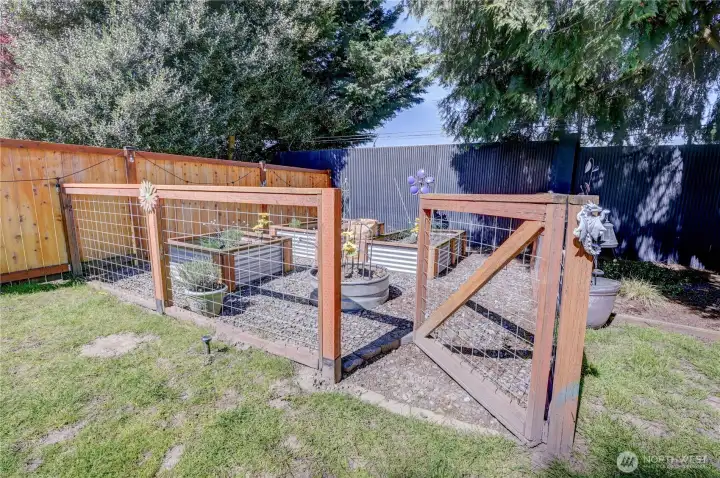 fenced garden space