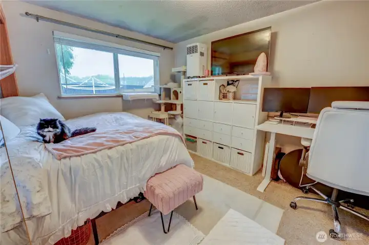 Bedroom 1 with wall-to-wall carpet