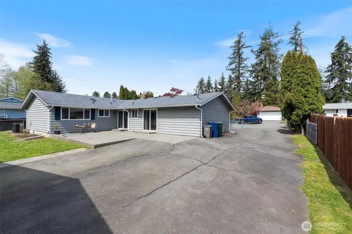 Large patio for summertime parties