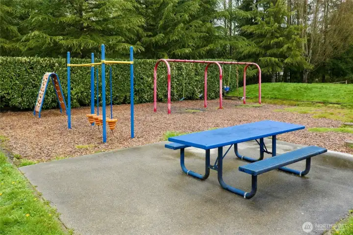 Right around the corner from the house is a community playground.