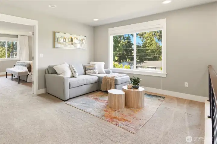 A generous upper-level bonus room.