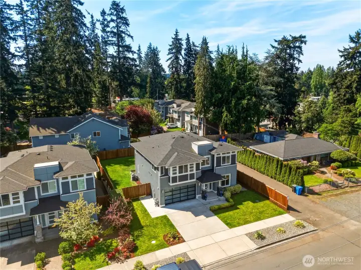 An aerial view of the home.