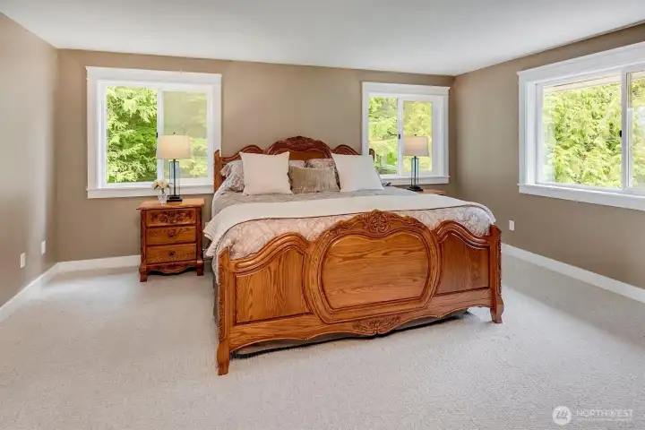 Primary bedroom with lovely natural light