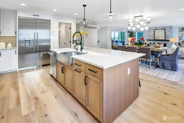 Modern chef's dream kitchen open's to the spacious great room!