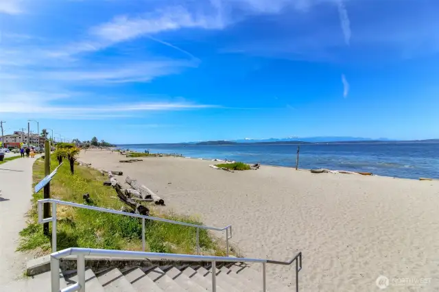 Alki Beach, bring your bike, scooter or kayak.