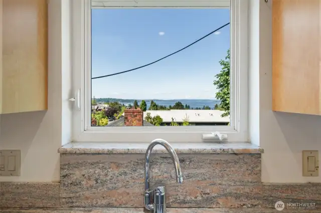 Kitchen sink views of the lake!