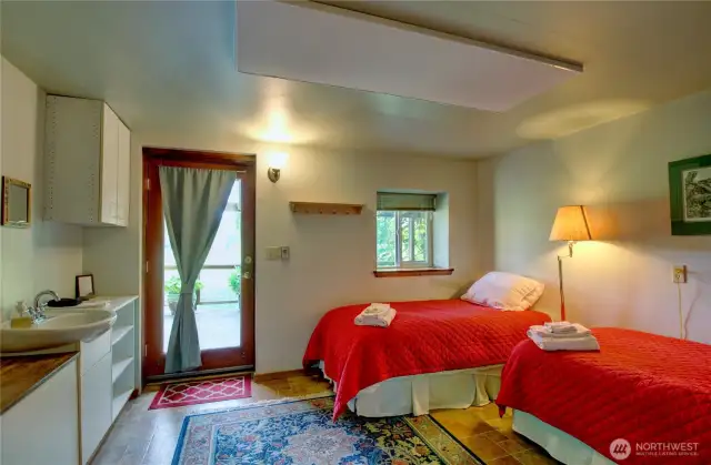 Sleeping area on main floor of lodge