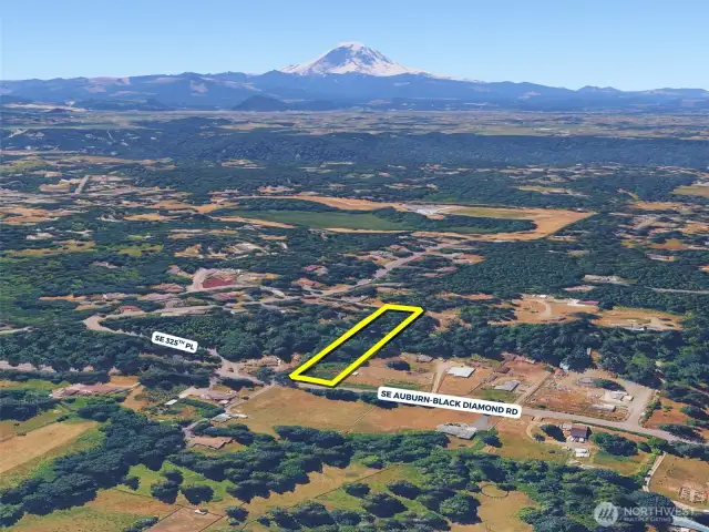 Overhead view with approximate boundaries in yellow.