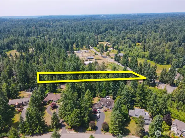 Overhead view with approximate boundaries in yellow.
