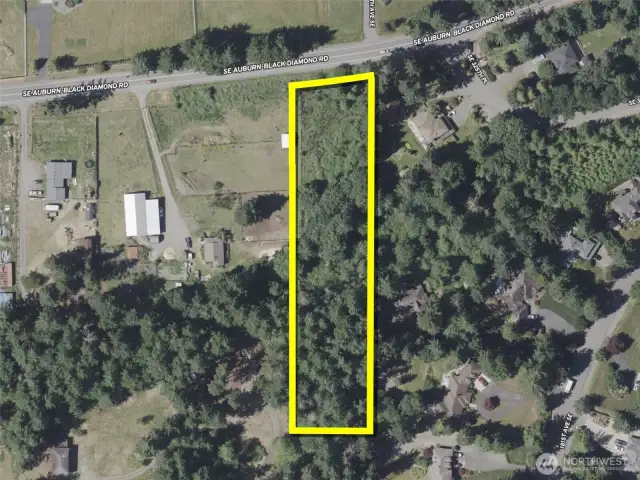 Overhead view with approximate boundaries in yellow.