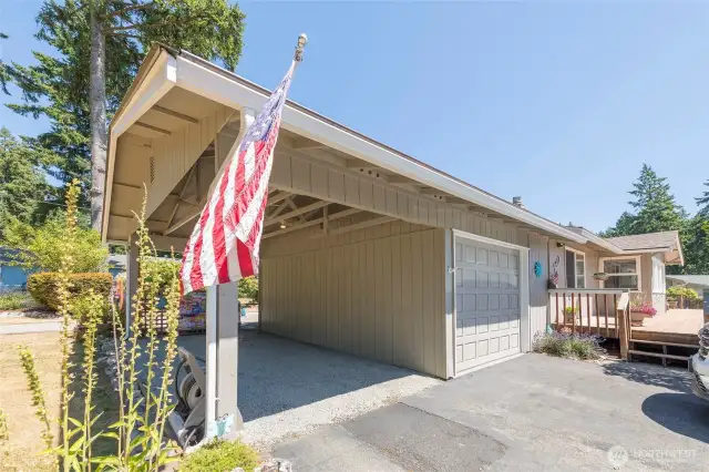 Attached single garage for secure storage and parking.