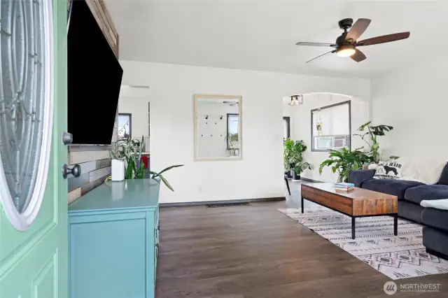 View from front door to living room