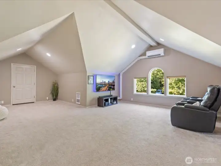 The massive bonus room offers endless possibilities, with unique ceiling angles adding character. Use it as a movie or game room, home school space, or even the ultimate craft room. Plus, it comes with an attached storage area for all your needs.