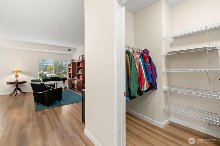 Entry Closet to right of door