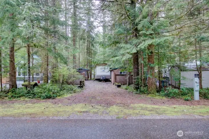 View from paved street