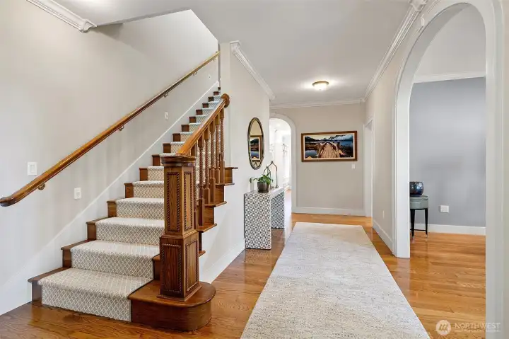Lovely wide entry - hardwood floors on most of the main living.