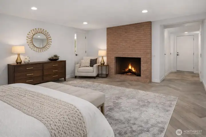 AI generated renditions of basement flex space as a bedroom